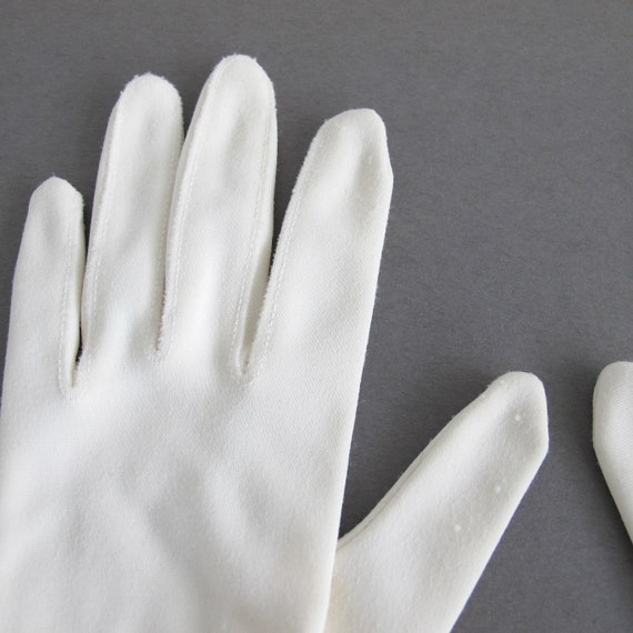 Vintage White Gloves, Long Formal Size Small - image 6