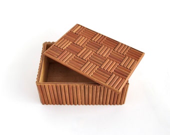 Vintage Bamboo Box 6" x 4", Tropical Decor