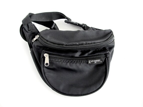 Vintage Fanny Pack, Black Belt Bag, Eastsport - image 7