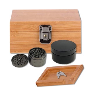 Acacia Wooden Stash Box Washable Airtight Case, Container & Stash Rolling  Tray With Phone Stand Lockable Walnut Finishing Box 