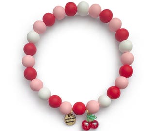 Kirsche Silikon Perlen Hundehalsband: Wasserdichtes Designer Halsband
