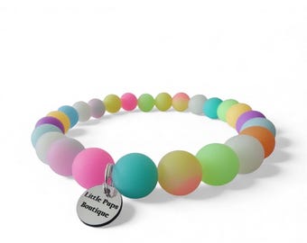 Glow in the Dark Silicone Beaded Dog Necklace: Waterproof Designer Collar