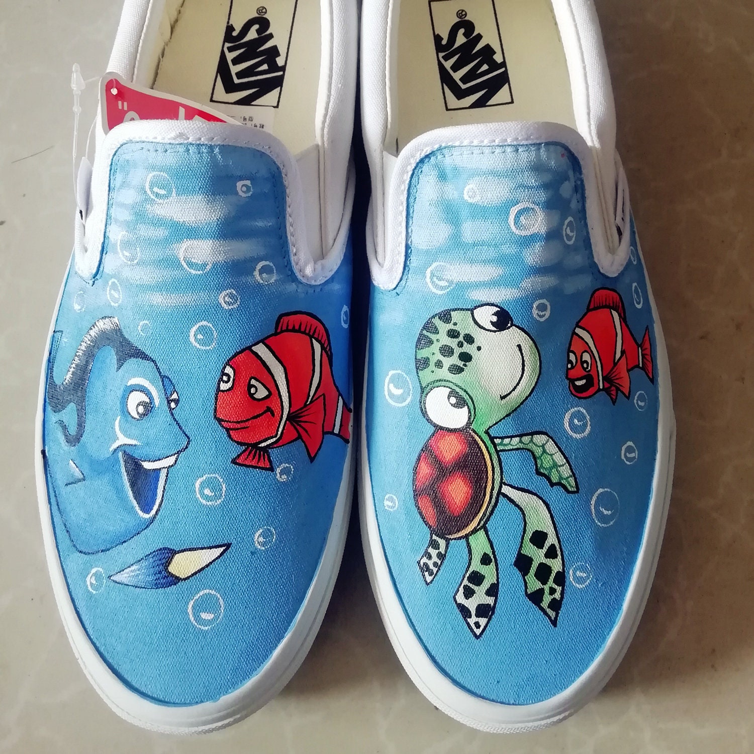 Disney Finding Nemo Painted Shoes Vans 
