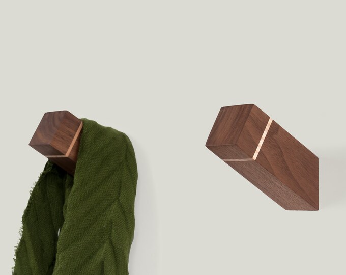 Walnut Coat Hook Etsy Canada