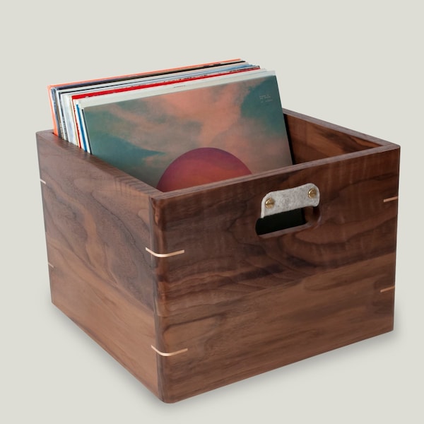 Walnut Record Crate / Record Storage