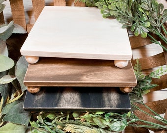 Large White Wood 5 Inch Square Block Riser, White Plant Riser, White ...