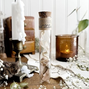 Vintage Doll Slipper in Glass Vial – No. 12, Antique Doll Shoe, Vintage Doll, Victorian Decor, Curiosity, Oddity, Altar Decor, Unique Gift