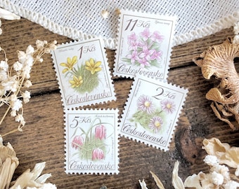 Vintage Botanical Stamps – No. 14, Czechoslovakia 1991, Natural History, Vintage Stamps, Flower Stamps, Paper Ephemera, Curiosity, Oddity