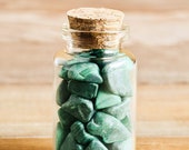 Natural Malachite Crystal Chips in Glass Vial, Gemstone Chips, Real Crystals, Apothecary, Witch, Spell, Pagan, Magic, Unique Gift Idea 528