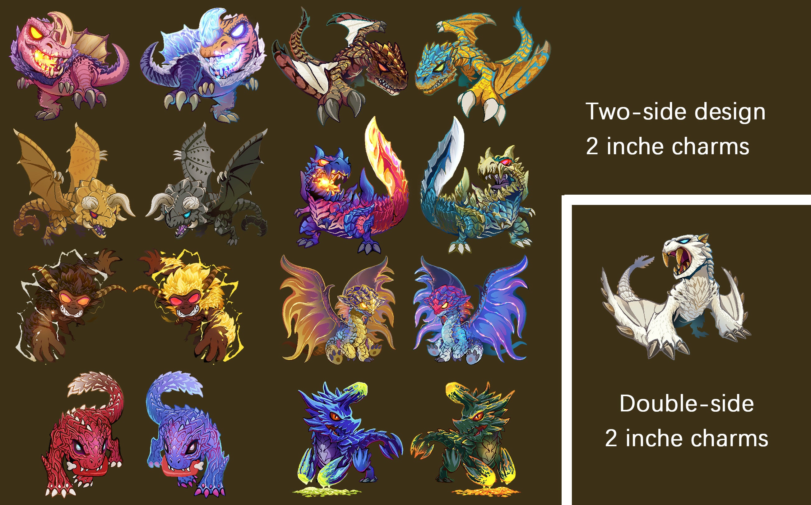 MHW Monster Hunter World Iceborne Double-side Charms | Etsy
