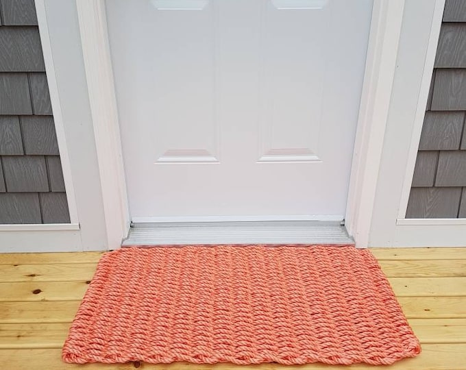 Handwoven Rope Mat - Coral