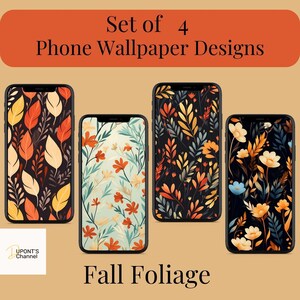 Fall Foliage Phone Wallpaper: Autumn Leaves Pattern (Digital Download)
