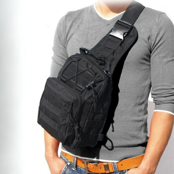USB Charger Men Chest Bag Military Assault Shoulder Crossbody Bag Travel Water Bottle Bag Nylon Men Sling Pack Rucksack 5da8161b44b9410f22e743c0