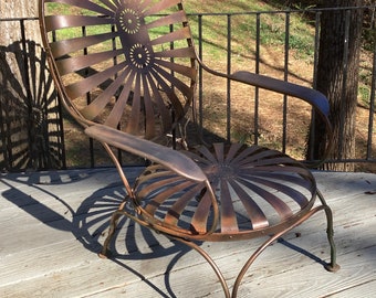 Francois Carre Garden Lounge Chair- Dark Copper Finish - Etsy