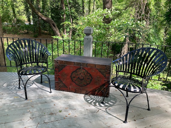 Francois Carre Fanback Pair of Garden Chairs Etsy