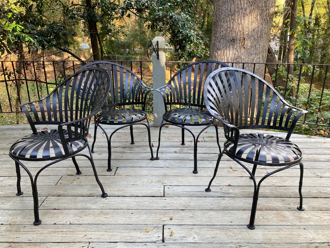 Francois Carre Fan Back Garden Chairs Set of 4 Etsy