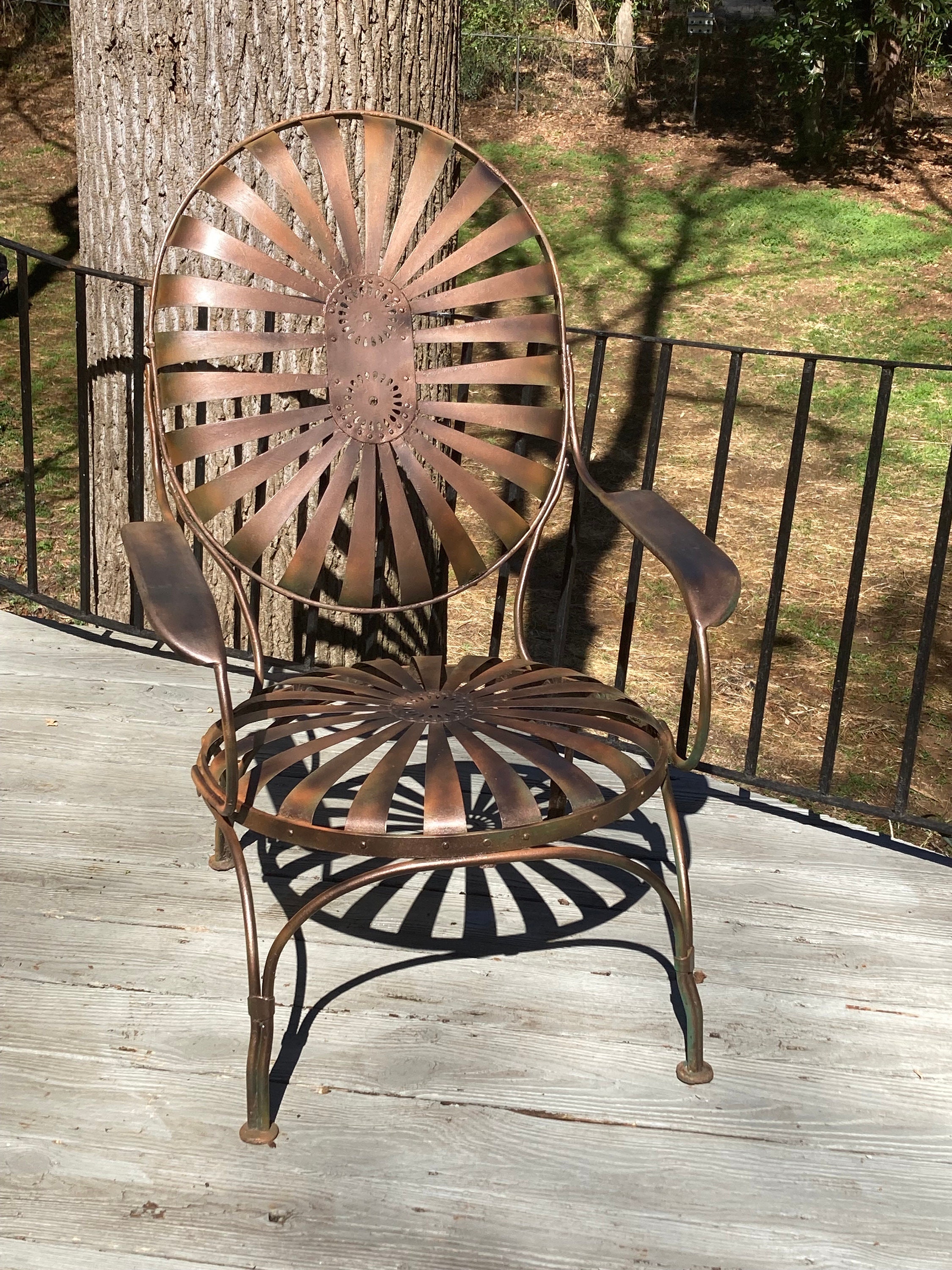 Francois Carre Garden Lounge Chair- Dark Copper Finish - Etsy