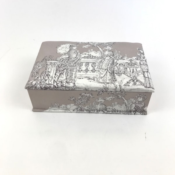 Decorative Box Made with Toile Fabric