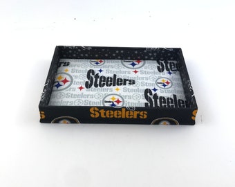 Catchall Tray (Rectangle) Made With Pittsburgh Steelers Fabric