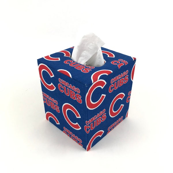 Tissue Box Cover Made With Chicago Cubs Fabric