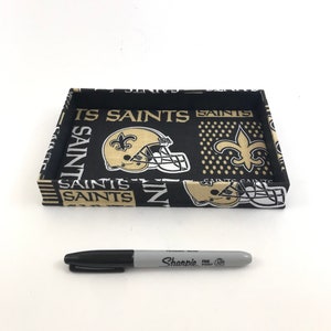 Catchall Tray (Rectangle) Made With New Orleans Saints Fabric