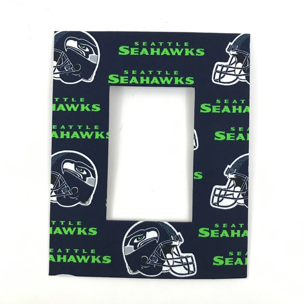 Sports Fan Photo Mat Made With Seattle Seahawks Fabric- Mat Only (Does not include a photo frame)