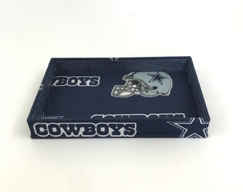 Catchall Tray (Rectangle) Made With Dallas Cowboys  Fabric
