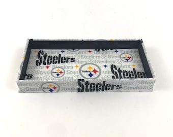 Catchall Tray (Long Rectangle) Made With Pittsburgh Steelers Fabric