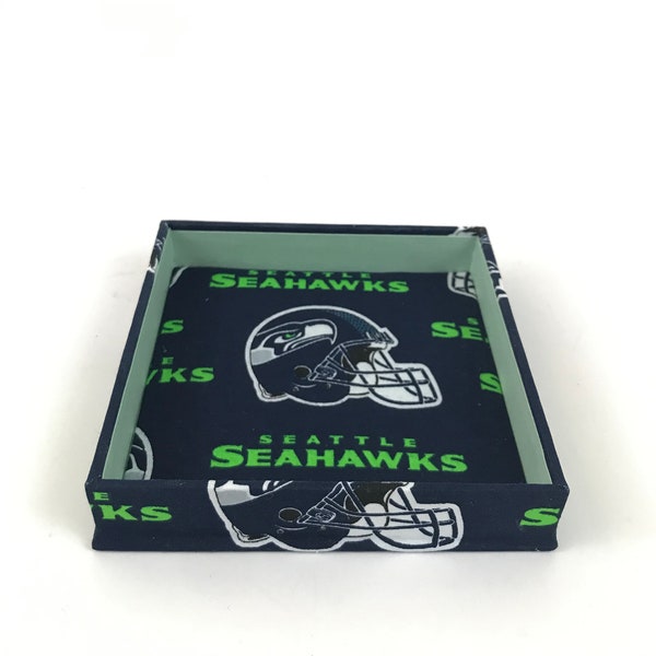 Catchall Tray (Square) Made With Seattle Seahawks Fabric