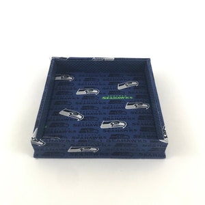 Catchall Tray (Square) Made With Seattle Seahawks Fabric