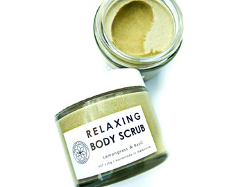 Relaxing Body Scrub Sugar and Sea Salt Exfoliating Body Polish With Matcha Green Tea And Essential Oils