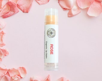 Rose Organic Lip Balm For Dry Chapped Lips
