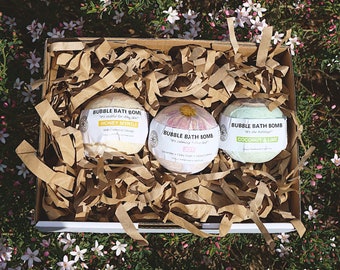 Bubble Bath Bomb Set For Spa And Relaxation Holiday, Oatmeal Honey Myrtle, Joy Lavender Clary Sage, Coconut and Lime