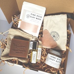 Pink Handmade Gift Box Self Care Package Pamper Her With Personalized Handwriting Gift Card