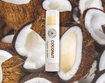 Coconut Flavour Organic Lip Balm For Dry Chapped Lips