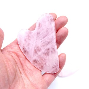 Rose Quartz Gua Sha Massage Tool, Scraper Board For Face and Body