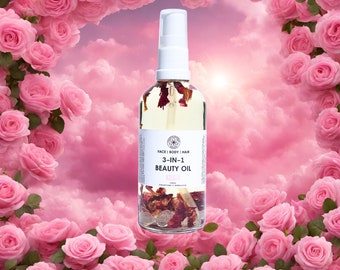 Rose Beauty Oil For Hair Face Body Selfcare Relaxation Spa Me Time