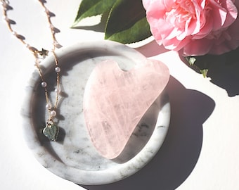 Rose Quartz Gua Sha Massage Stone For Face and Body
