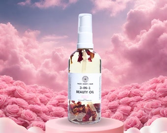 3-IN-1 Rose Beauty Oil For Hair Face Body Selfcare Relaxation Spa Me Time
