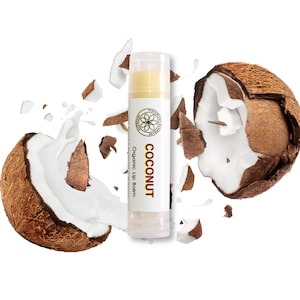 Coconut Organic Lip Balm For Dry Cracked Chapped Lips