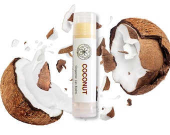 Coconut Organic Lip Balm For Dry Cracked Chapped Lips