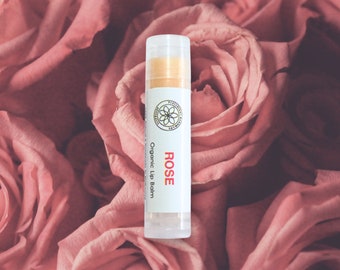 Rose Organic Lip Balm For Dry Cracked Chapped Lips