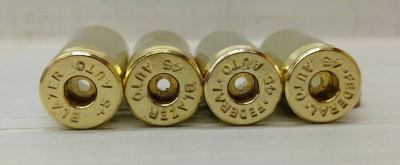 Cleaned 45 ACP Brass Sized Deprimed 100 Empty Brass Casings Fully processed 45ACP Brass All Small Primer .45 AUTO Brass