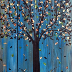 Tree Painting | Gold Leaf | Painting on Wood | Original