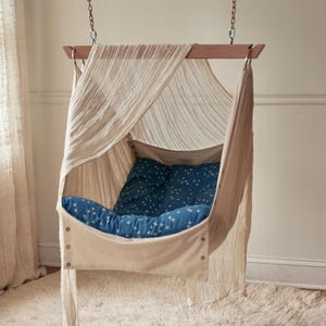 Adjustable Baby Swing, Indoor Outdoor Swing, Natural Organic, Toddler, Baby Hammock, Hammock Chair, Sensory Swing, Teal