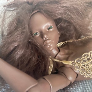1/4 BJD doll dark skin tone with outfit wig and shoes