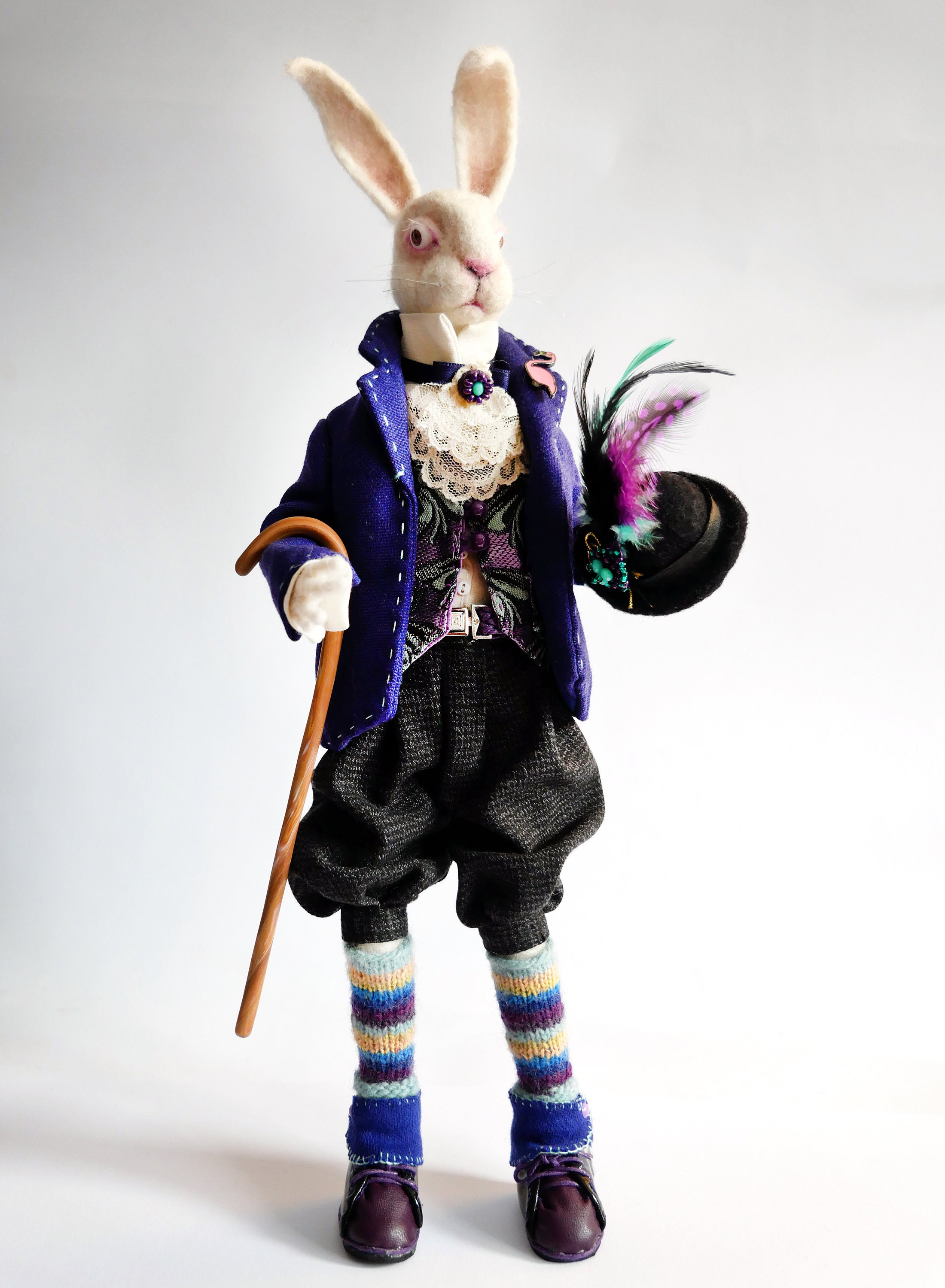 Alice in Wonderland White Rabbit Needle felted Rabbit Toy Etsy