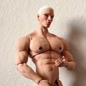 BJD doll male 1/4 scale two head with wig make up and shoes
