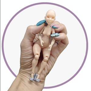 1/12 plus size BJD doll with wig dress and makeup