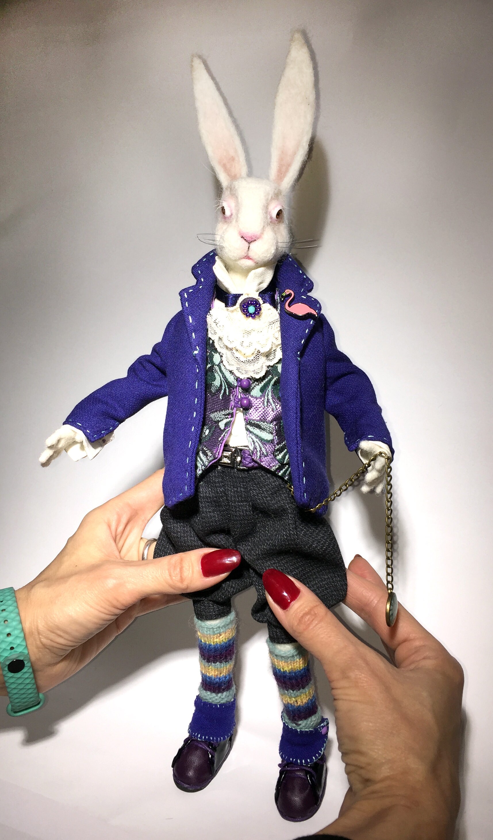Alice in Wonderland White Rabbit Needle felted Rabbit Toy | Etsy